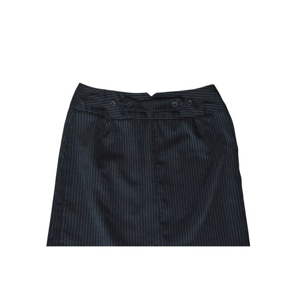 Vintage y2k Larry Levine Black Pinstripe Pencil Skirt Womens 8 Wednesday Addams - Picture 8 of 9